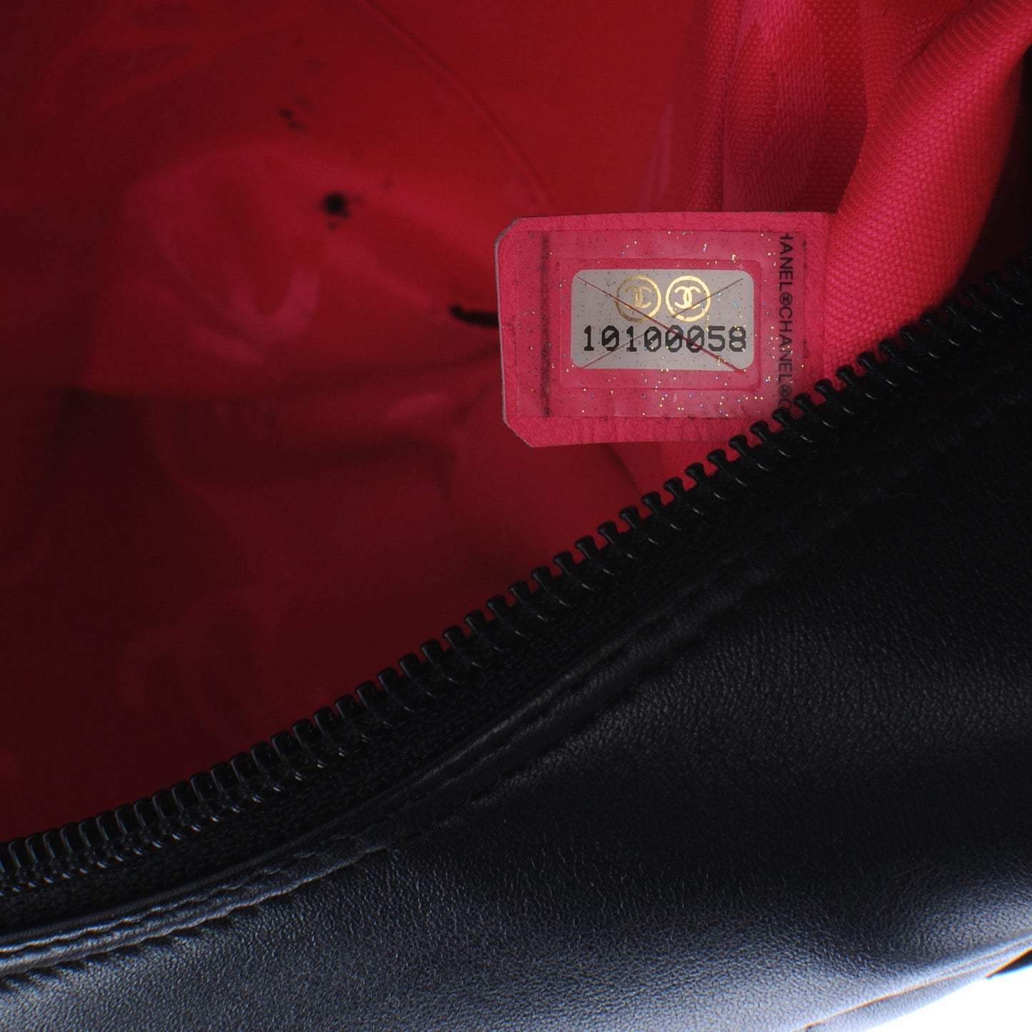 Calfskin Quilted Small Cambon Multipocket Reporter Black