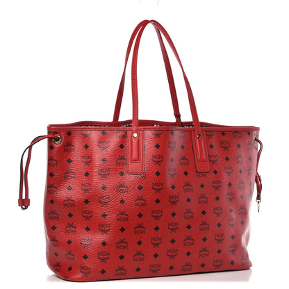 MCM Visetos Large Liz Reversible Shopper Tote Ruby Red 4 of 16