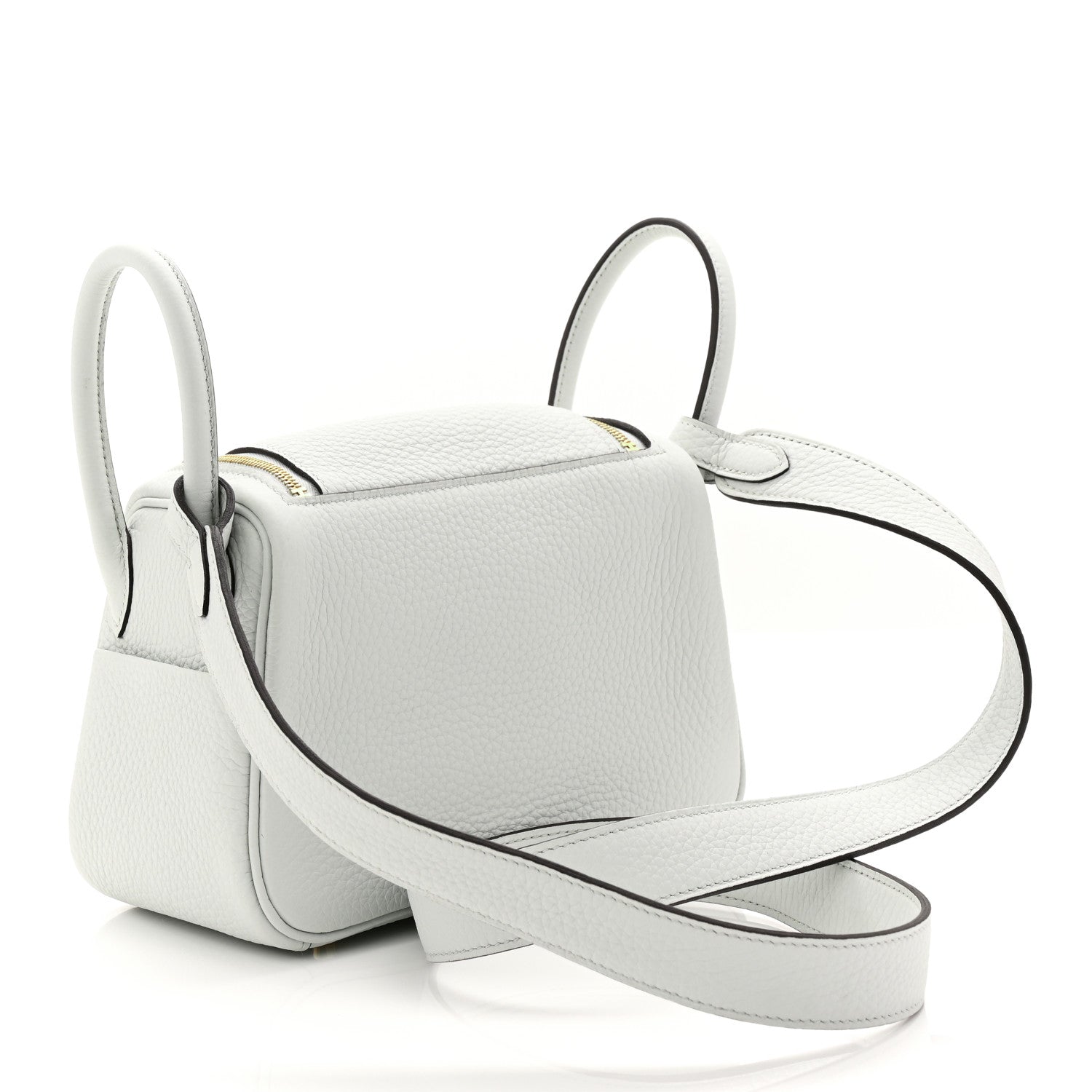 Hermes Taurillon Clemence Mini Lindy 20 Bleu Pale 3 of 11