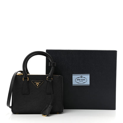 Prada Saffiano Lux Mini Galleria Double Zip Tote Black 10 of 10