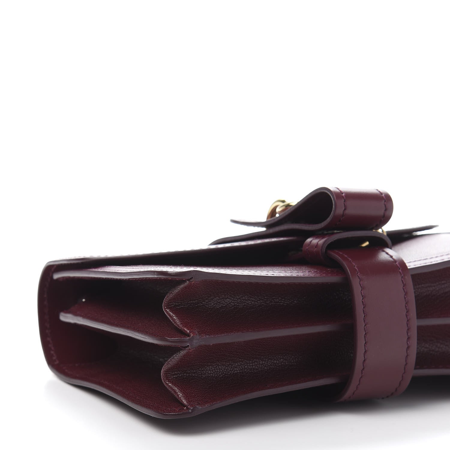 Chloe Shiny Goatskin Calfskin Aby Chain Shoulder Bag Burnt Mahogany 7 of 10