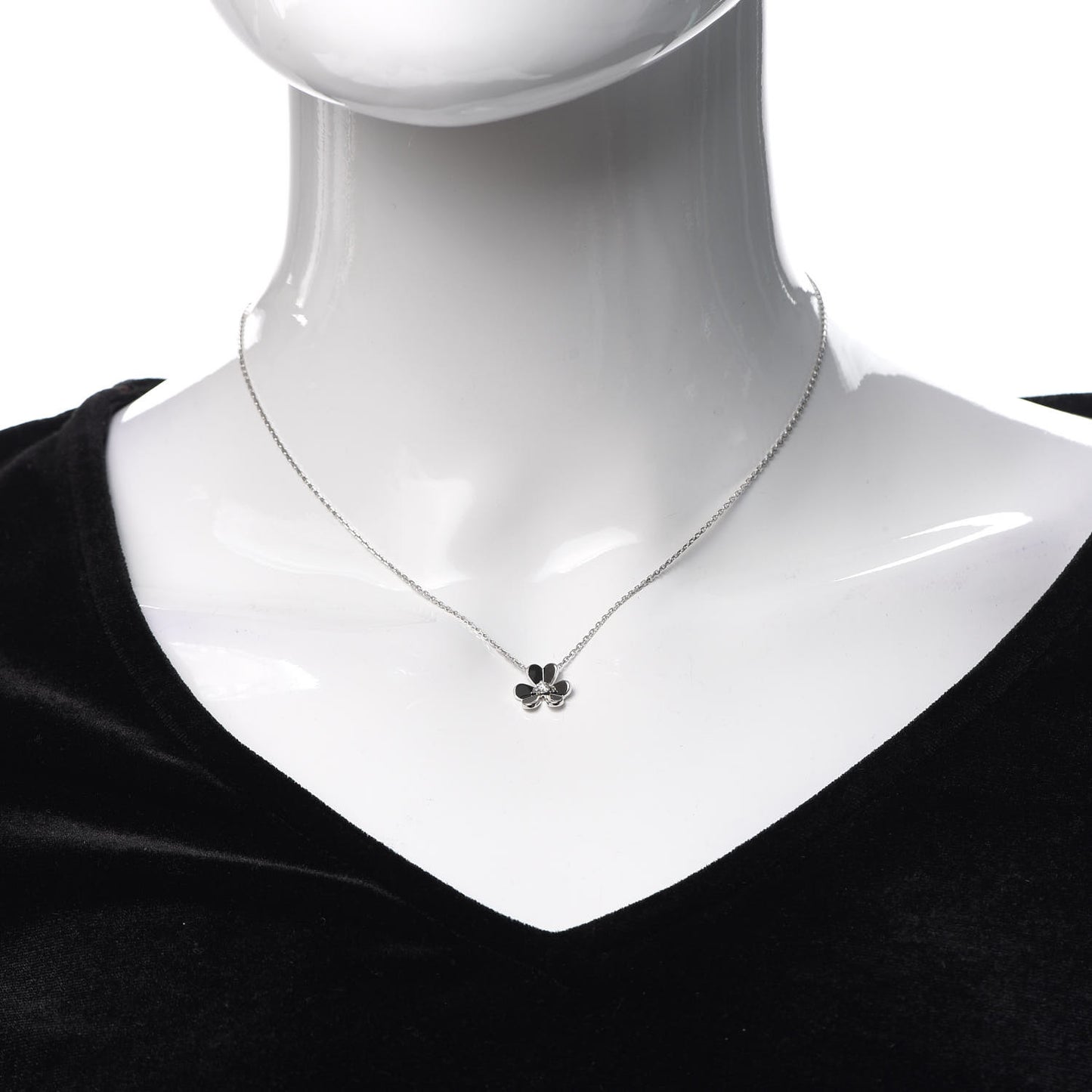 18K White Gold Diamond Mini Frivole Pendant Necklace