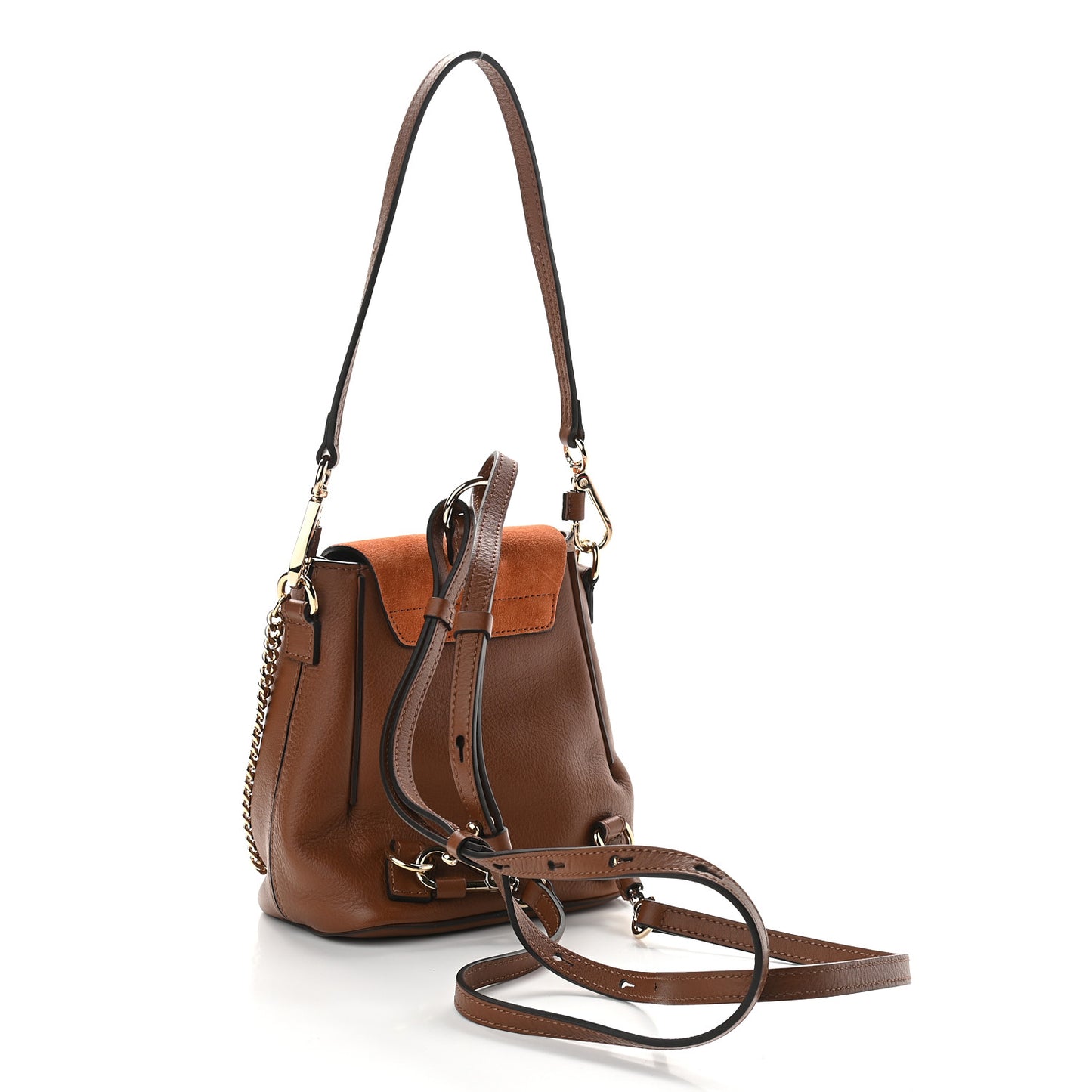 Suede Calfskin Mini Faye Backpack Tan