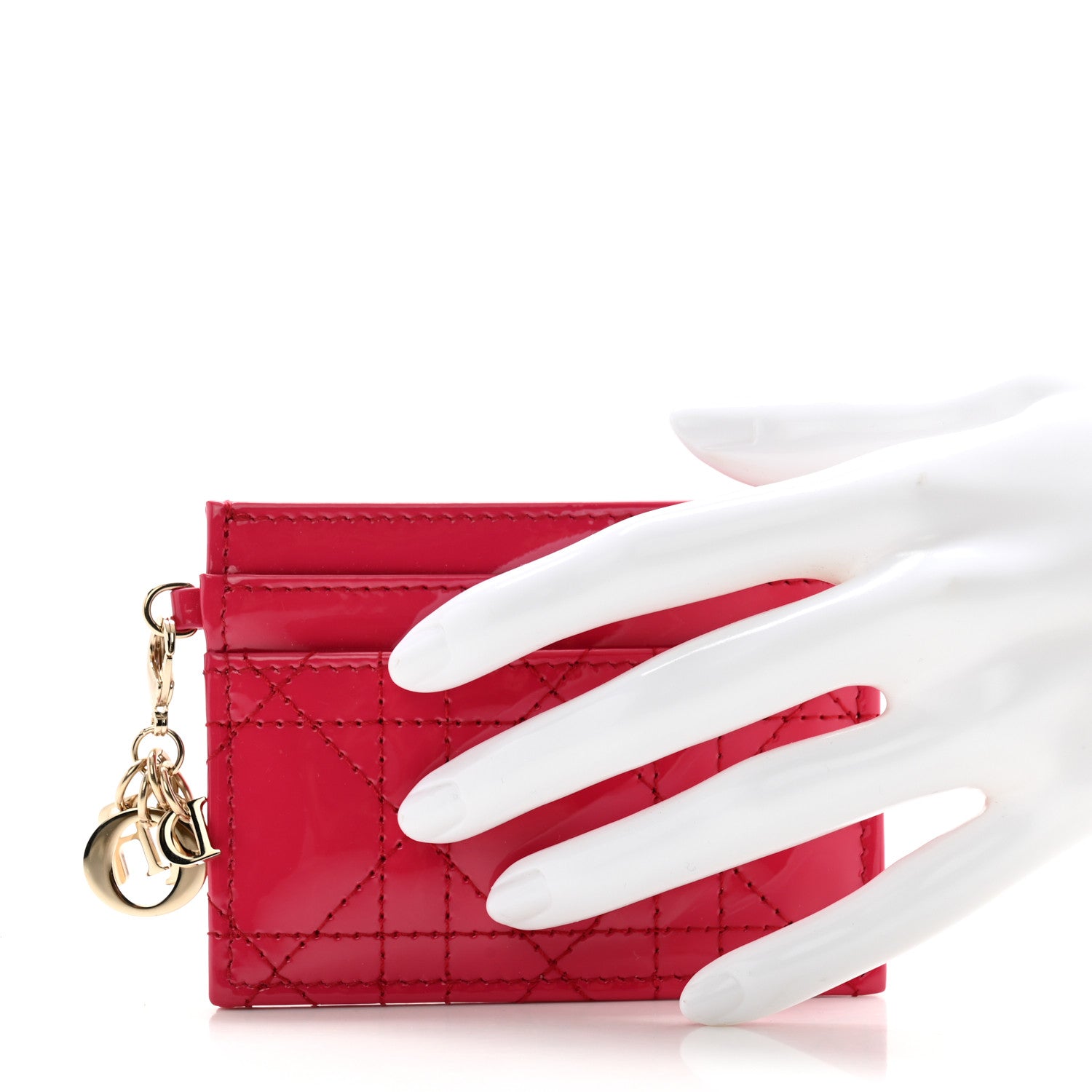Christian Dior Patent Cannage Lady Dior Card Holder Pink 2 of 7