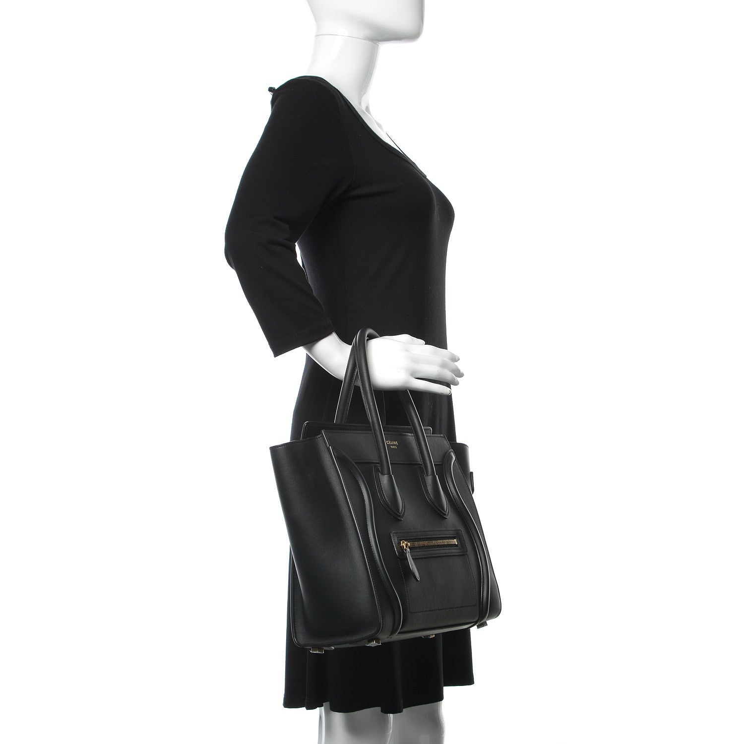 Celine Smooth Calfskin Micro Luggage Black 2 of 11