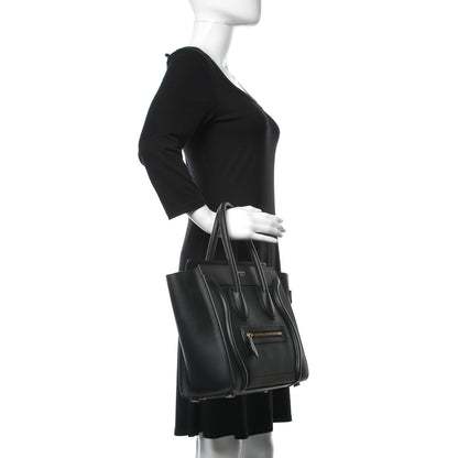 Celine Smooth Calfskin Micro Luggage Black 2 of 11