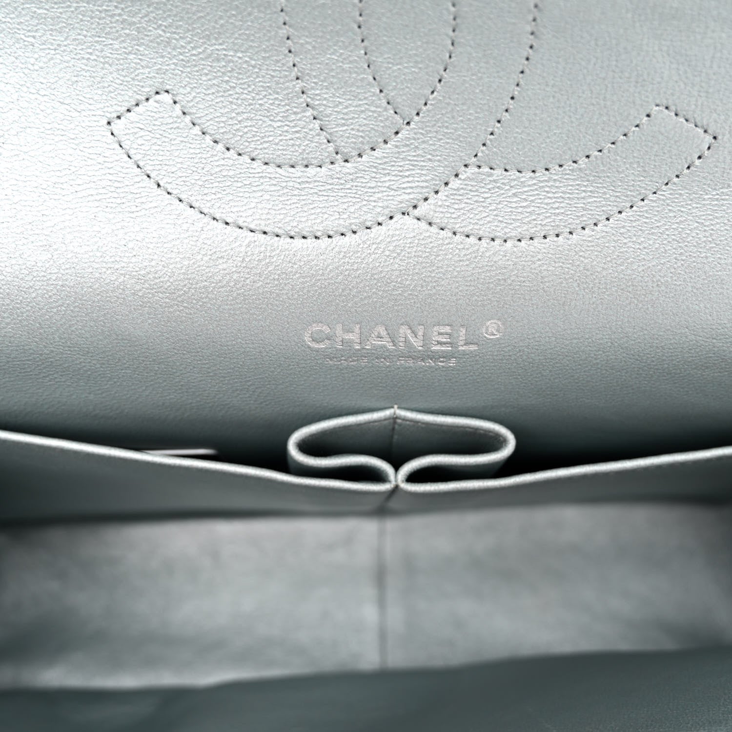 Chanel Metallic Lambskin Quilted Jumbo Double Flap Silver 6 of 12