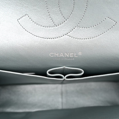 Chanel Metallic Lambskin Quilted Jumbo Double Flap Silver 6 of 12