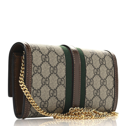 Gucci GG Supreme Monogram Azalea Calfskin Web Jackie 1961 Chain Wallet Beige Ebony Brown Sugar 3 of 11