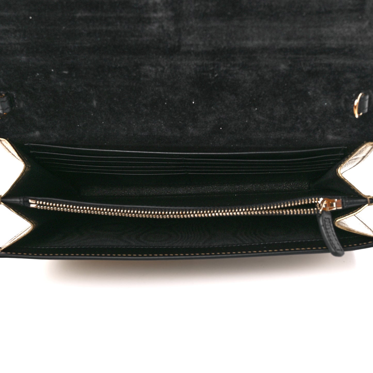 Metallic Calfskin Monogram Belle de Jour Chain Clutch Gold