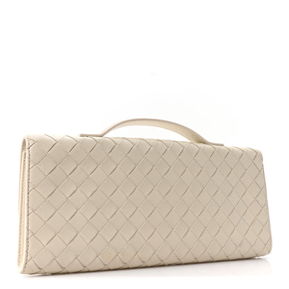 Bottega Veneta Nappa Intrecciato Long Andiamo Top Handle Clutch Sea Salt 3 of 10