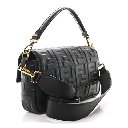 Fendi Nappa FF 1974 Embossed Baguette Black 3 of 9