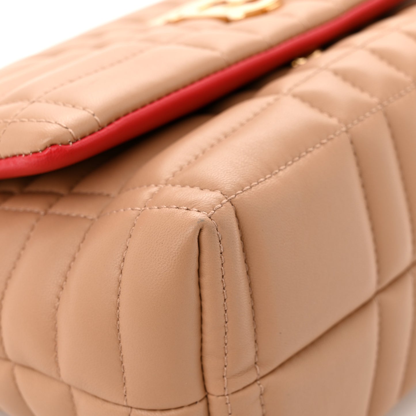 Lambskin Quilted Lola Small Satchel Cool Beige