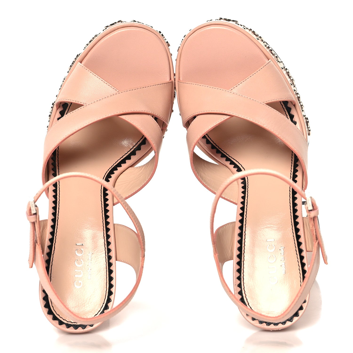 Gucci Malaga Kid Interlocking G Studs 155mm Platform Sandals 35 Perfect Pink 2 of 8