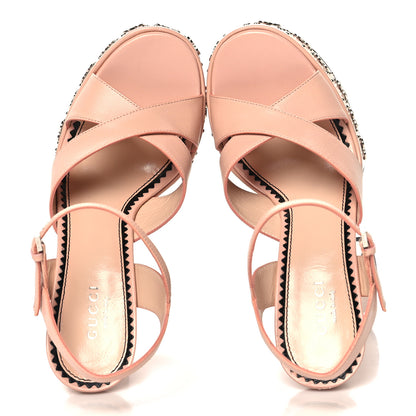 Gucci Malaga Kid Interlocking G Studs 155mm Platform Sandals 35 Perfect Pink 2 of 8