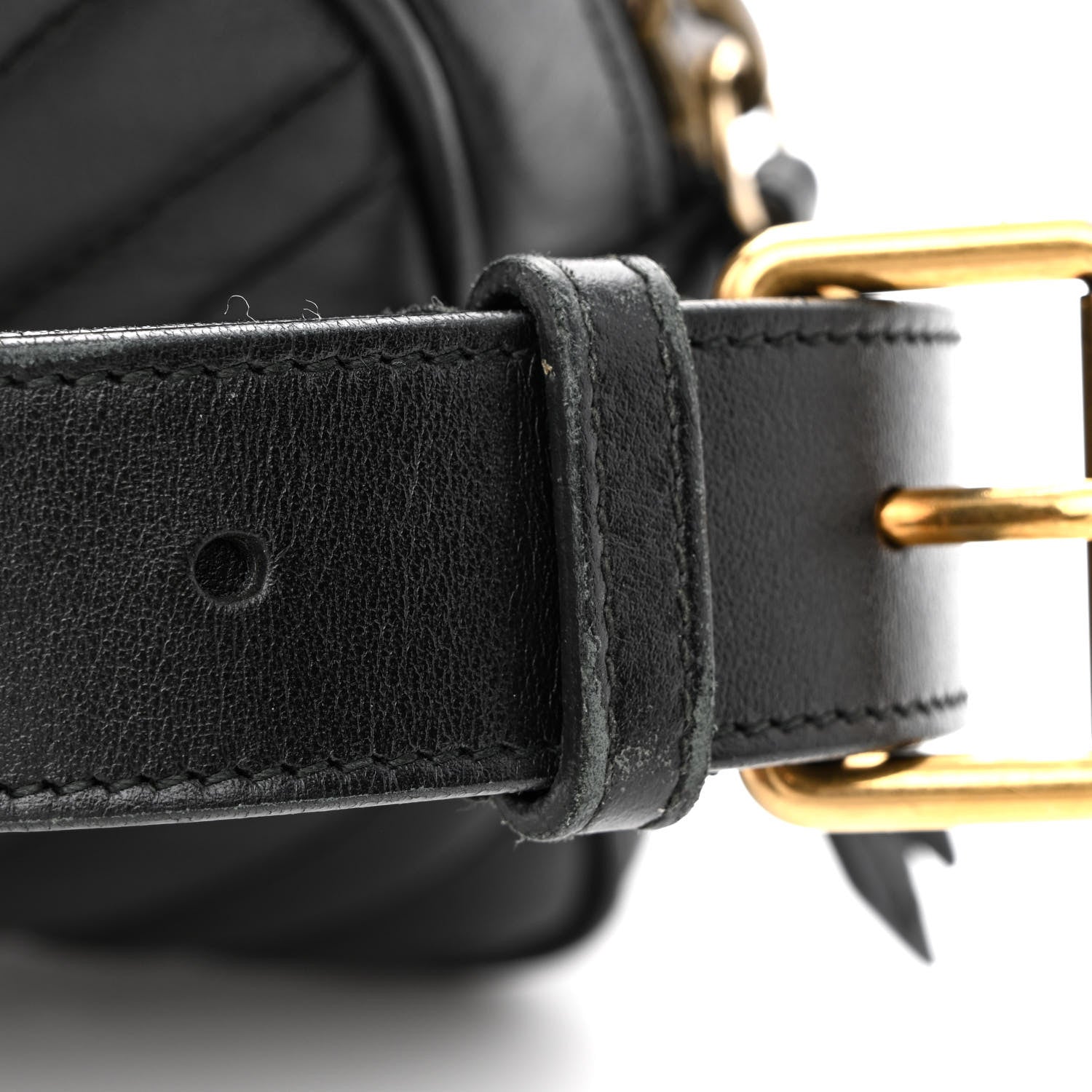 Gucci Calfskin Matelasse Mens GG Marmont Belt Bag 80 32 Black 12 of 12