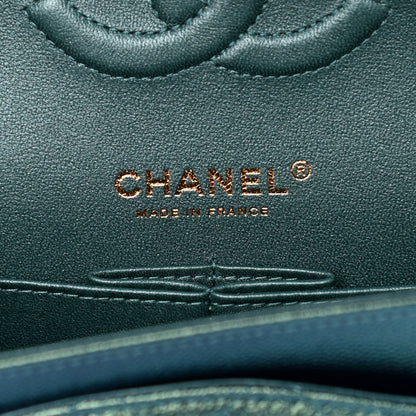 Chanel Iridescent Caviar Quilted Medium Double Flap Green 6 of 12
