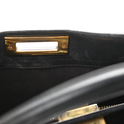 Fendi Vitello Seta Shiny Nappa Medium Peekaboo Iconic Satchel Black 16 of 17