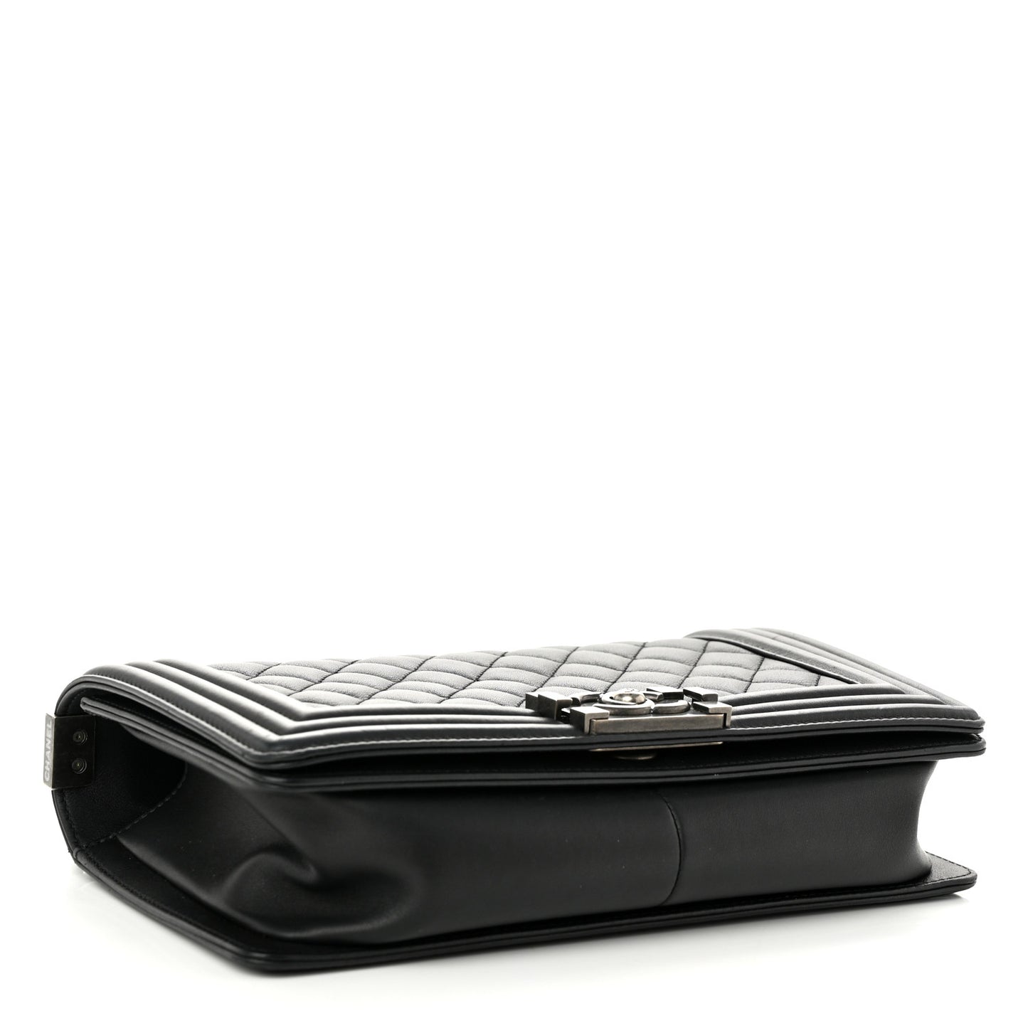 Calfskin Quilted Medium Boy Flap Black