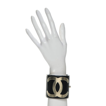 Chanel Resin CC Cuff Black Gold 2 of 5