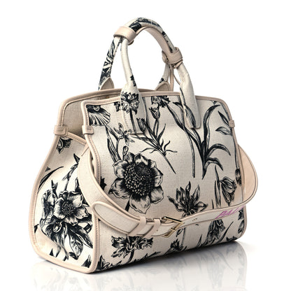 Salvatore Ferragamo Canvas Floral Palm Beach The Studio Bag White 3 of 9