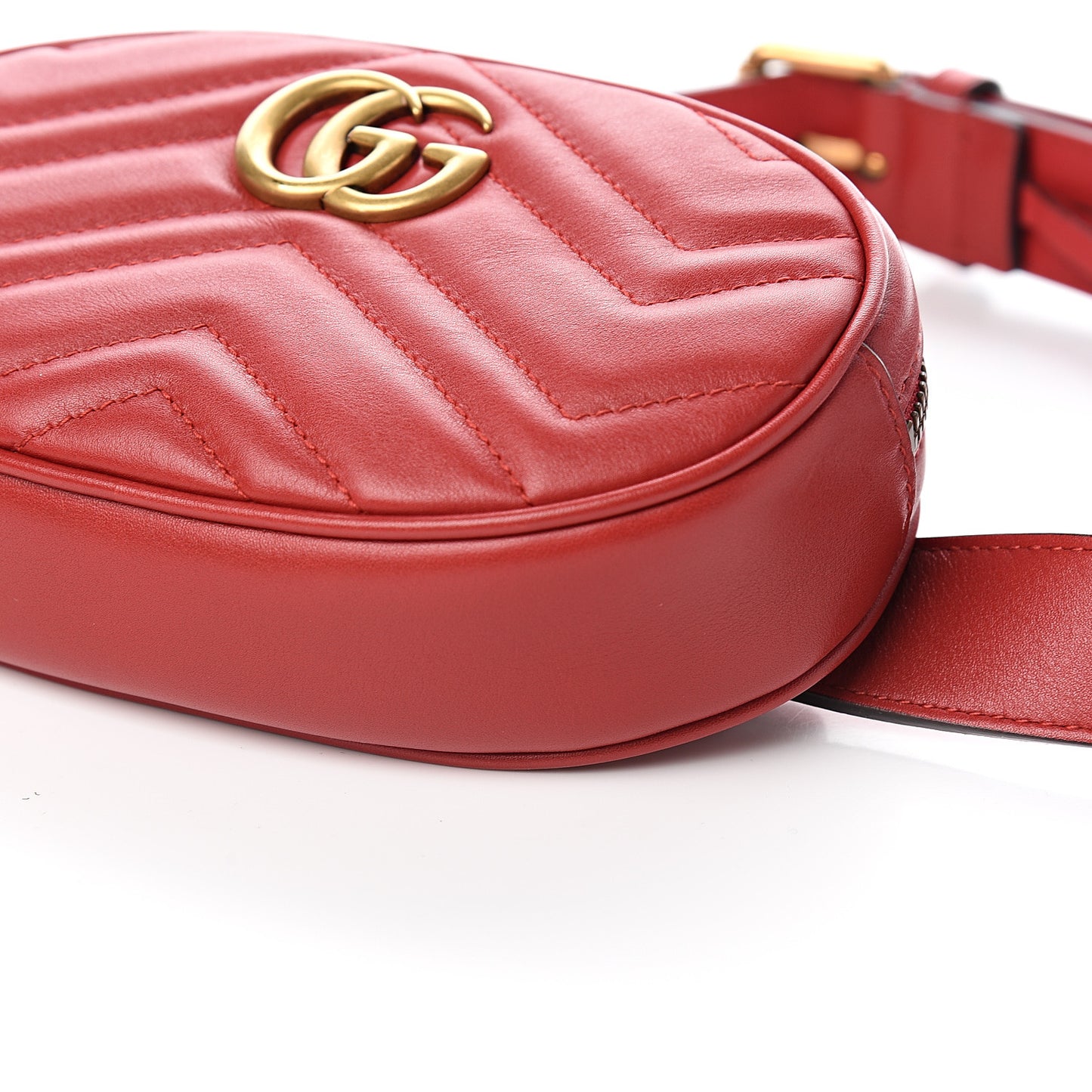 Calfskin Matelasse GG Marmont Belt Bag 85 34 Hibiscus Red