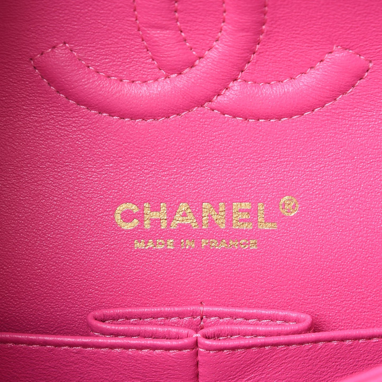 Lambskin Chevron Quilted Medium Double Flap Pink