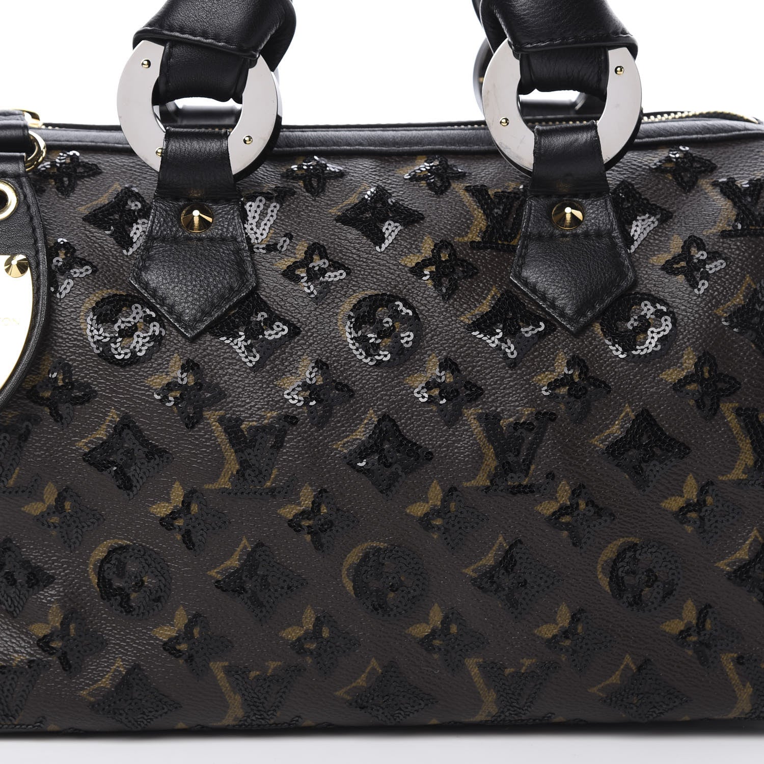 Louis Vuitton Monogram Sequins Eclipse Speedy 28 Black 7 of 9