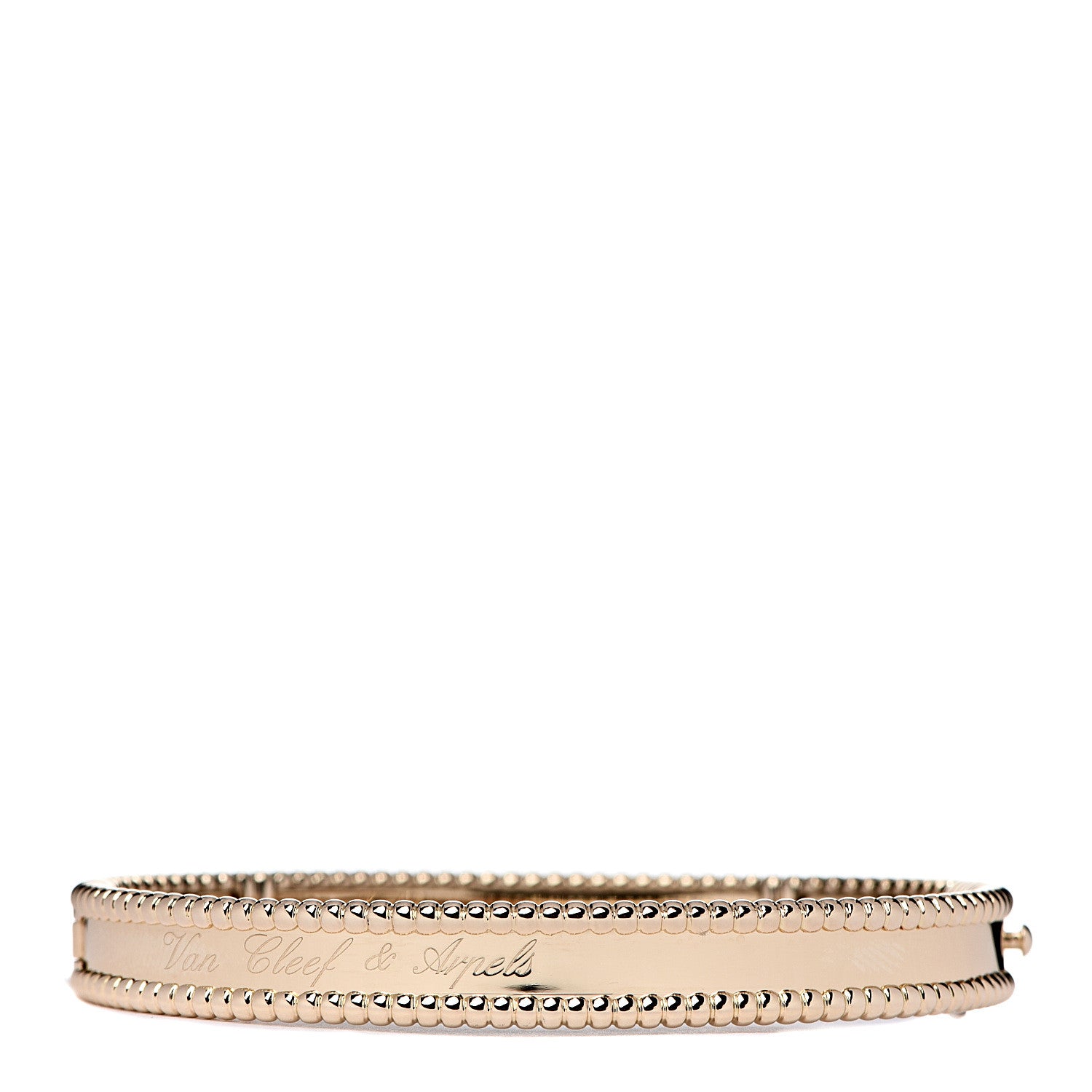 Van Cleef & Arpels 18K Yellow Gold Perlee Signature Bangle Bracelet M 2 of 8