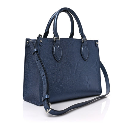 Louis Vuitton Metallic Empreinte Monogram Giant Onthego PM Navy Nacre 3 of 8
