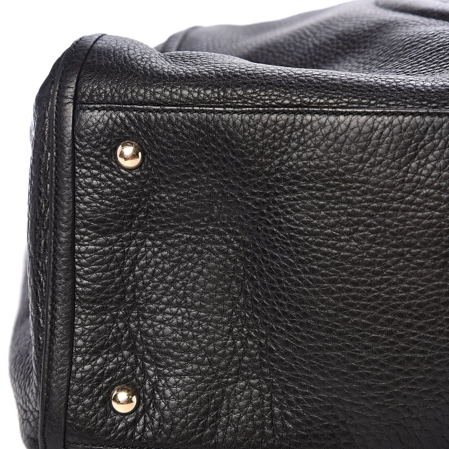 Pebbled Calfskin Large Soho Shoulder Bag Black
