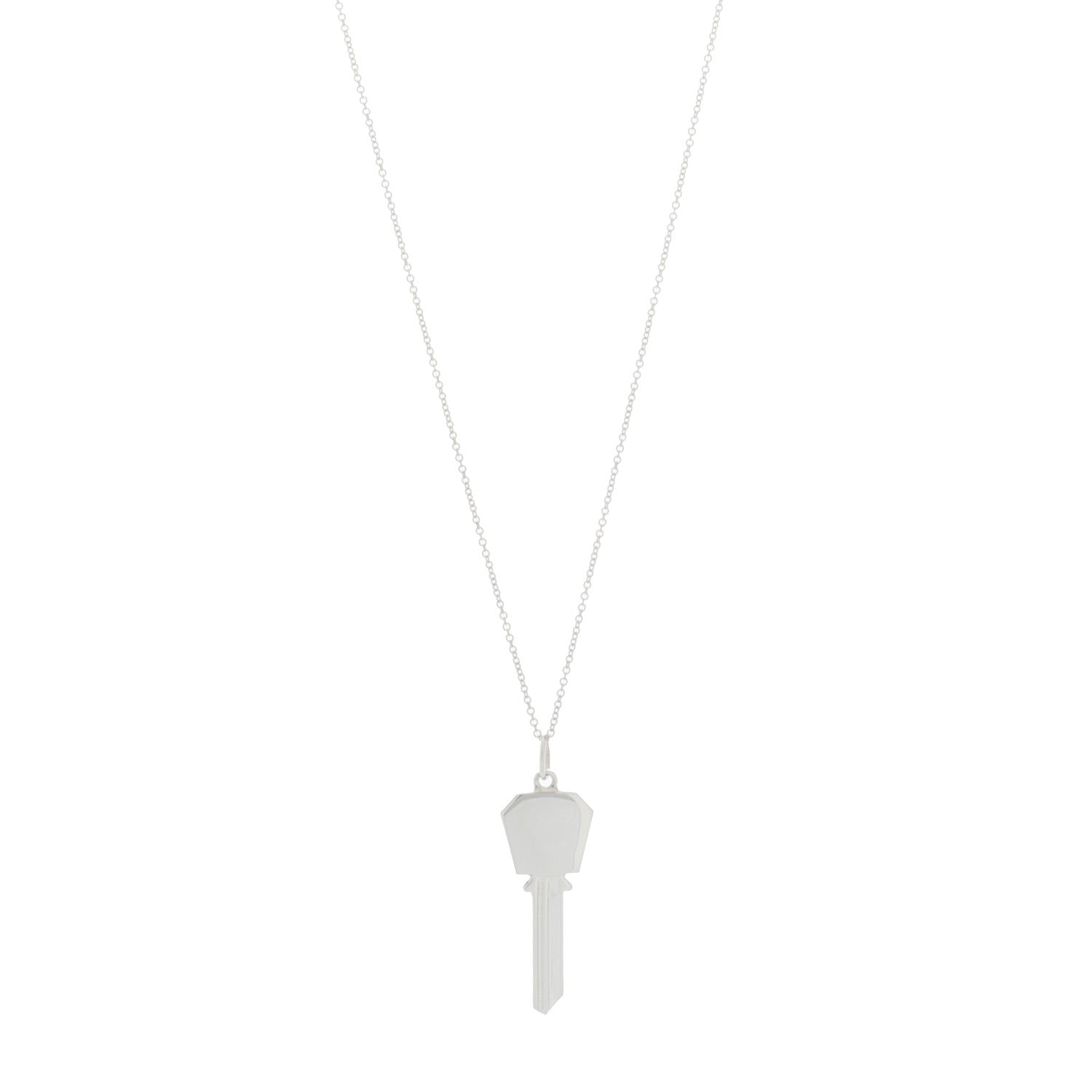 Tiffany Sterling Silver Modern Keys Hexagon Key Pendant Necklace 1 of 4