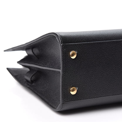 Burberry Grainy Calfskin Mini Two Handle Title Bag Black 7 of 8