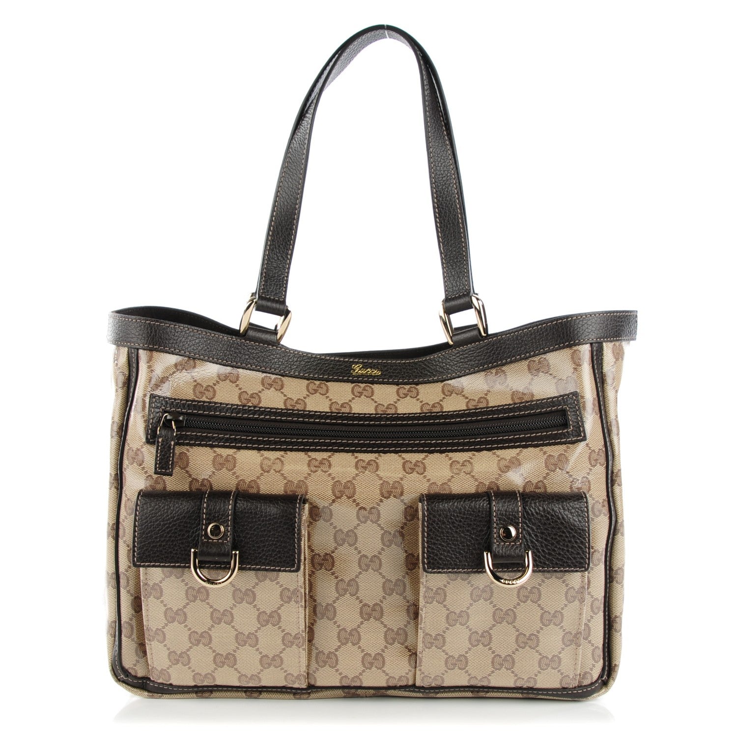 Gucci Crystal Monogram Abbey D Ring Tote Dark Brown 1 of 7