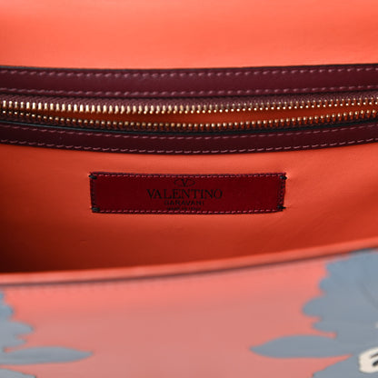 Valentino Garavani Vitello Floral Medium Glam Lock Rockstud Flap Orange Multicolor 8 of 9