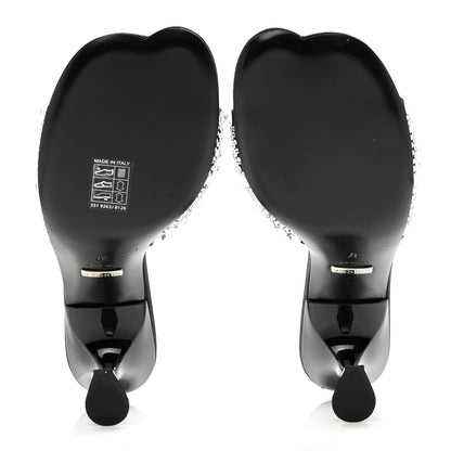 Gucci Satin Crystal 65mm Slide Sandals 37 Black 5 of 7