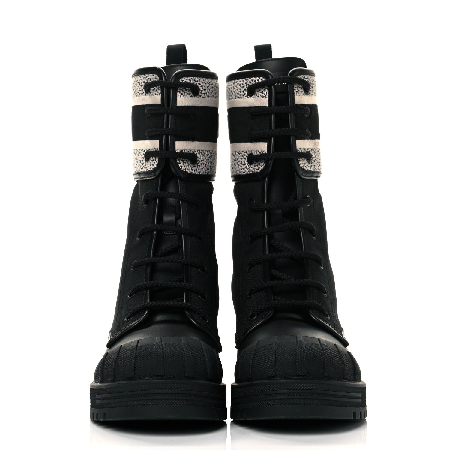 Christian Dior Calfskin Technical Fabric D-Major Ankle Boots 39 Black White 2 of 7