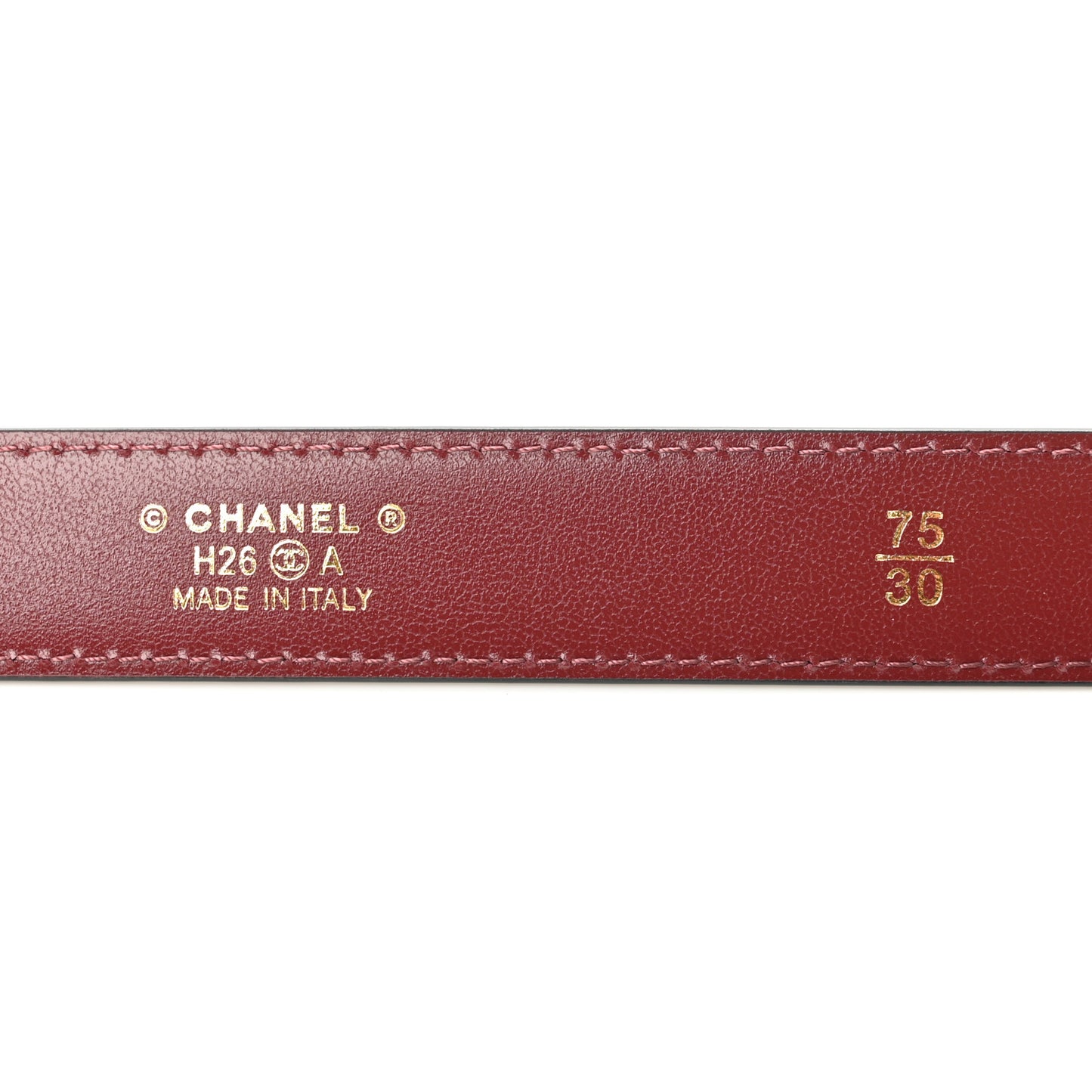 Calfskin Belt 75 30 Black Burgundy