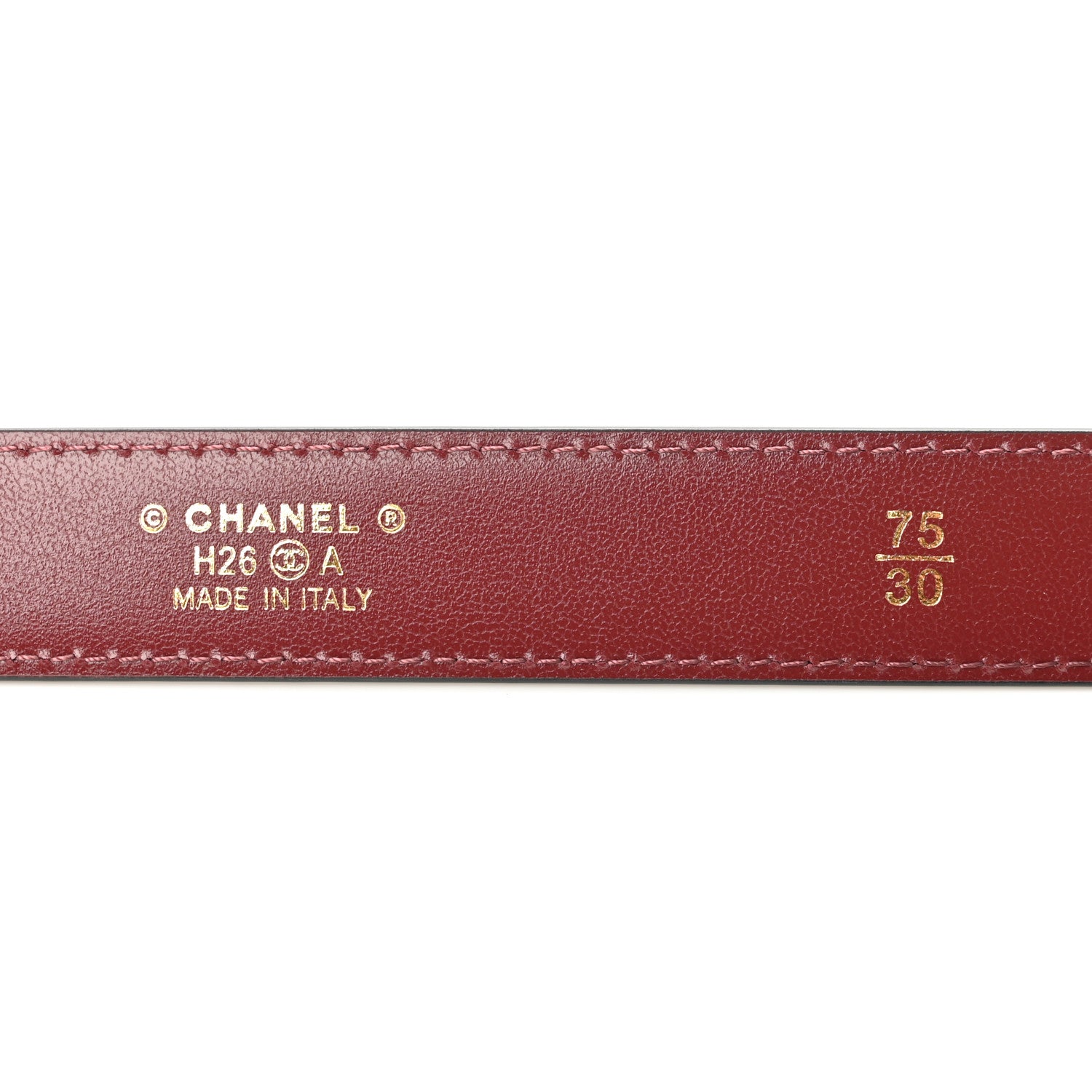 Chanel Calfskin Belt 75 30 Black Burgundy 5 of 6