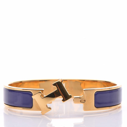 Hermes Enamel Narrow Clic Clac H Bracelet PM Iris 6 of 7