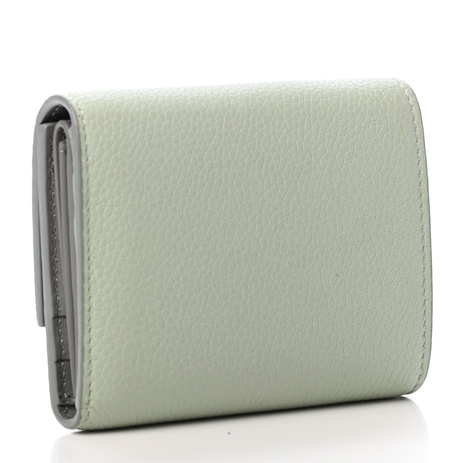 Celine Drummed Calfskin Small Multifunction Folded Wallet Pistachio 2 of 5