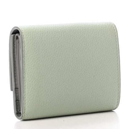 Celine Drummed Calfskin Small Multifunction Folded Wallet Pistachio 2 of 5