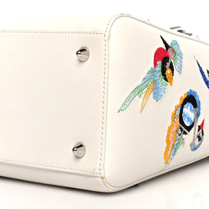 Christian Dior Smooth Calfskin Embroidered Medium Lady Dior White Multicolor 6 of 13