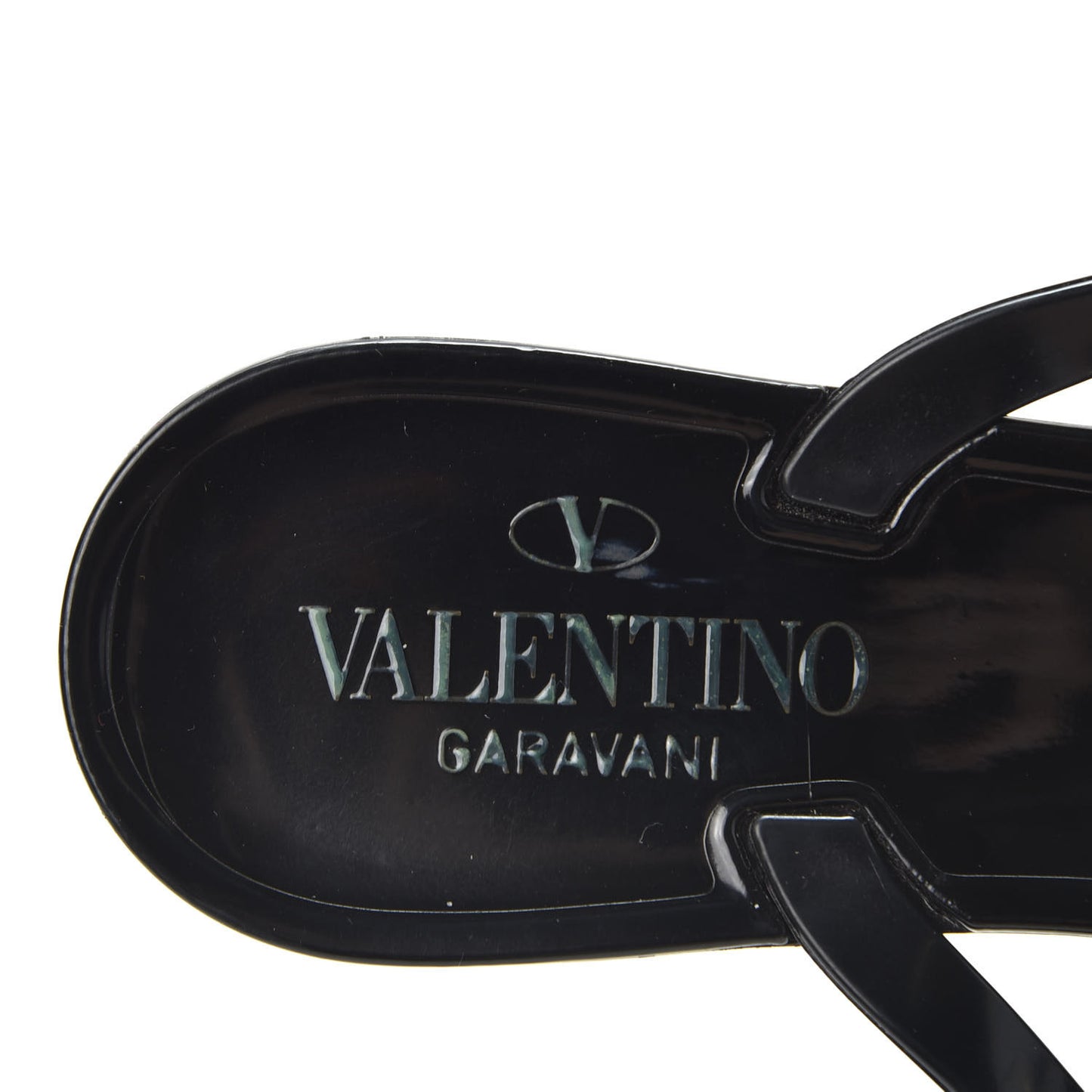 PVC Jelly Rockstud Bow Thong Sandals 37 Black