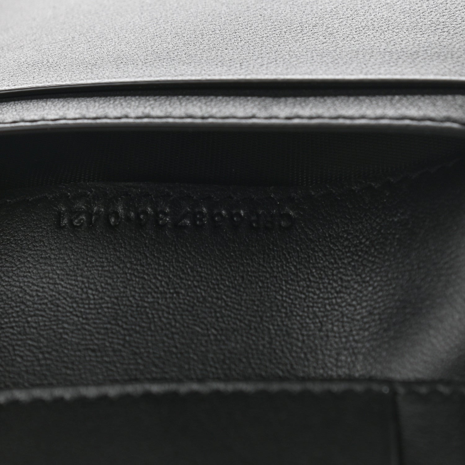 Saint Laurent Calfskin Crocodile Embossed Tiny Monogram Credit Card Wallet Black 7 of 7