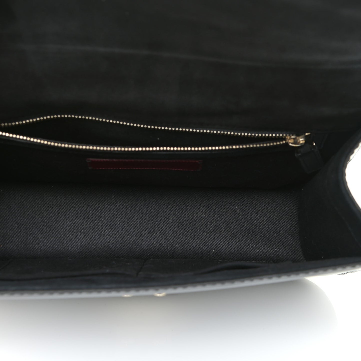 Patent Monochrome Medium Glam Lock Rockstud Flap Black