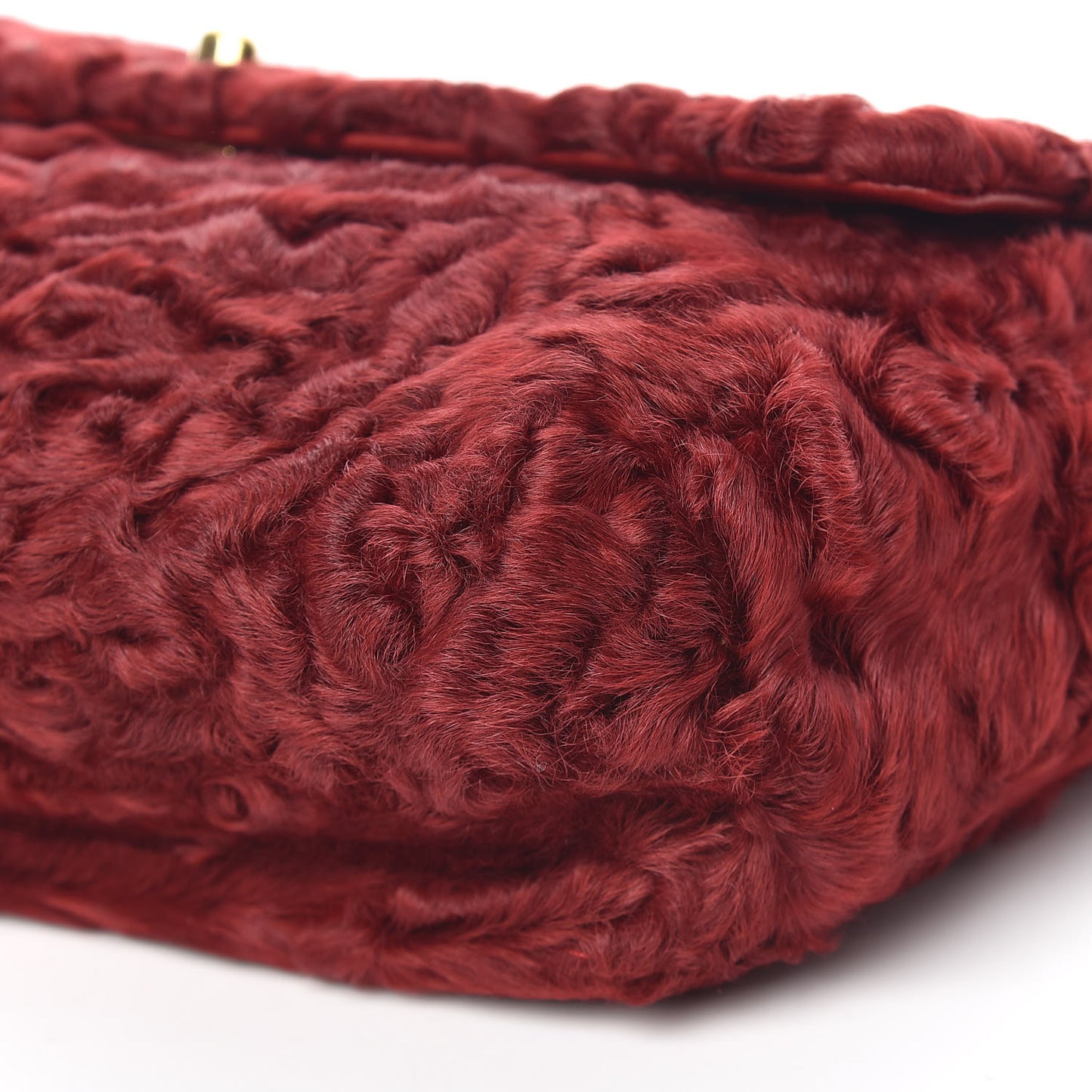 Persian Lamb Fur Small Single Flap Red