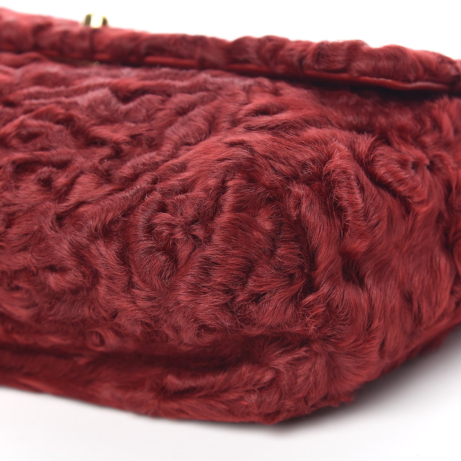 Chanel Persian Lamb Fur Small Single Flap Red 16 of 19