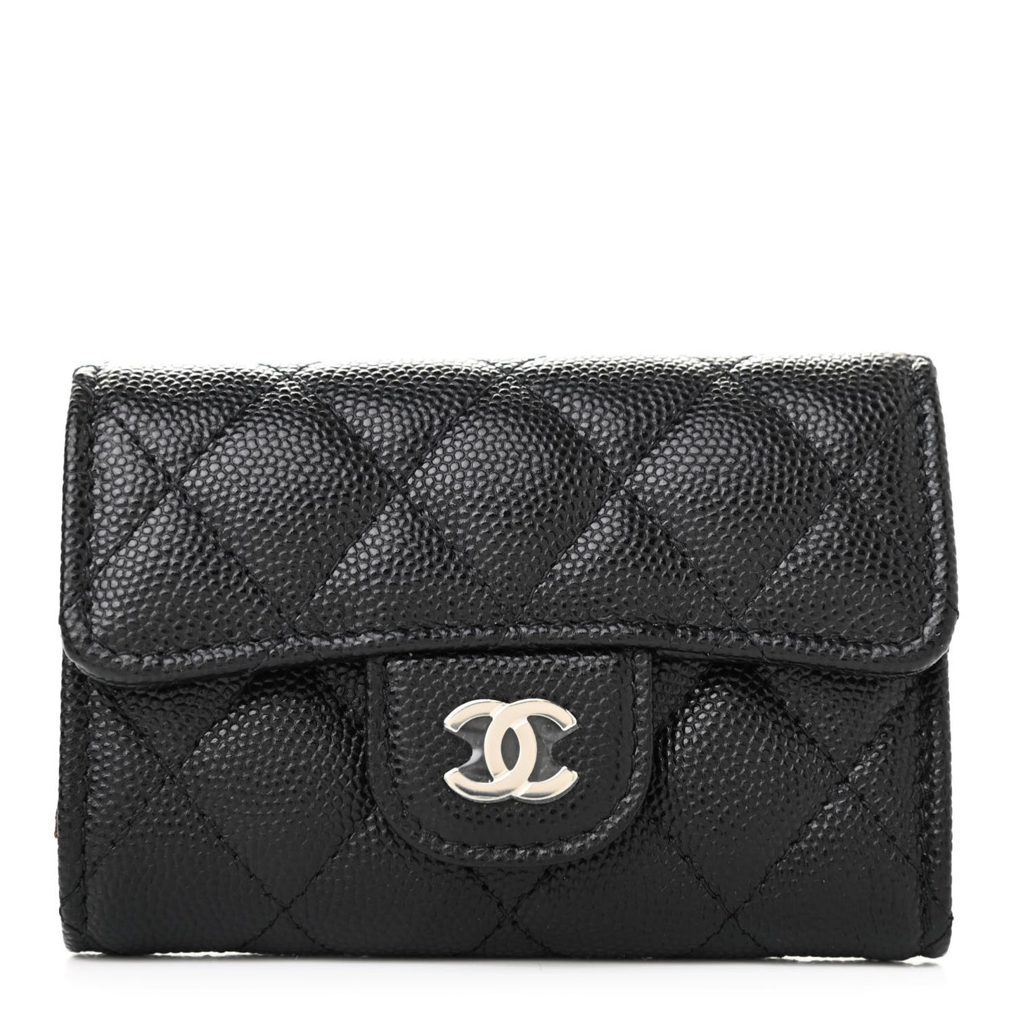 Caviar Quilted Classic 4 Key Holder Wallet Black