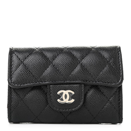 Chanel Caviar Quilted Classic 4 Key Holder Wallet Black 1 of 10